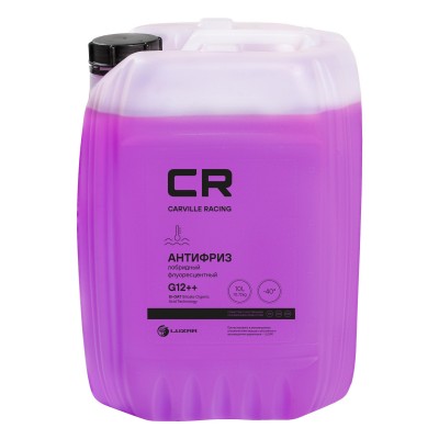 Антифриз CR лобридный флуор. -40°С, G12++, фиолет, готовый, 10л/10.72кг Carville Racing L2018003