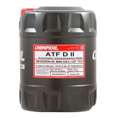 ATF D-II 20л (Масло трансмиссионное синтетическое) CHEMPIOIL CH890120E