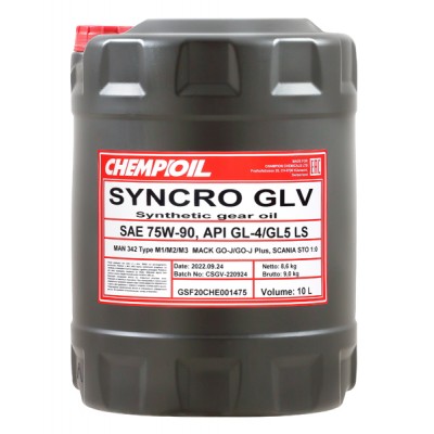 75W-90 Syncro GLV GL-4/GL-5 LS 10л (синт. транс. масло) CHEMPIOIL CH880110E