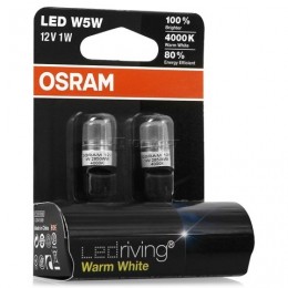 Комплект ламп W5W 12V 1W W2.1x9.5d LEDRIVING premium W5W/теплый белый/4000K 2шт.(1к-т)