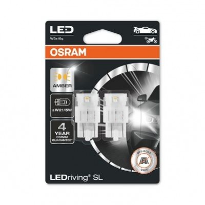 LEDriving SL (3поколение) 1,3W/12V W21/5W W3X16Q BLI2 оранжевый 2шт Osram 7515DYP02B