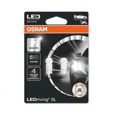 LEDriving SL (3поколение) 0,8W/12V W5W W2.1X9.5D BLI2 белый 6000K 2шт Osram 2825DWP02B