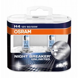 Лампа H4 12V 60/55W P43t NIGHT BREAKER UNLIMITED +110% больше света 1 шт. 64193NBU Osram