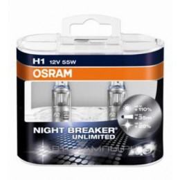 Комплект ламп H1 12V 55W P14.5s NIGHT BREAKER UNLIMITED +110% больше света 2шт.(1к-т)