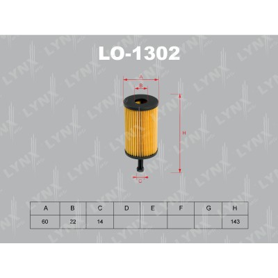 Вставка фильтра масляного LYNXauto LO1302