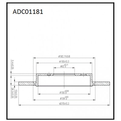 Диск тормозной задний Allied Nippon ADC01181