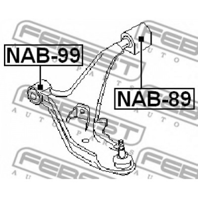 Сайлентблок передний рычага подвески перед прав/лев Febest NAB99