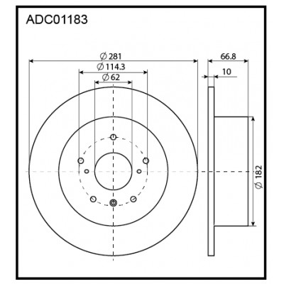 Диск тормозной задний Allied Nippon ADC01183