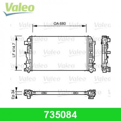 Радиатор охлаждения двигателя Valeo 735084