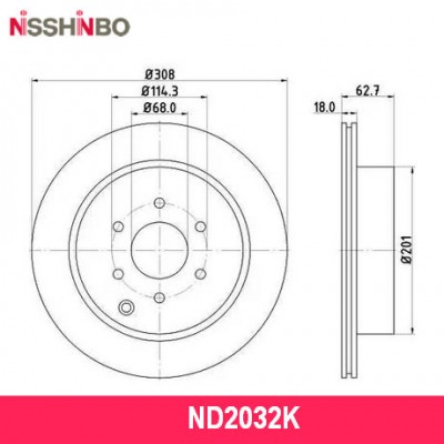 Диск тормозной задний Nisshinbo ND2032K