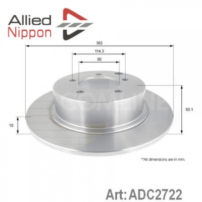 Диск тормозной задний Allied Nippon ADC2722