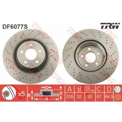Диск тормозной передний TRW DF6077S