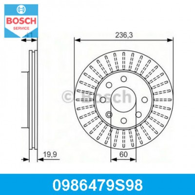 Диск тормозной передний Bosch 0986479S98