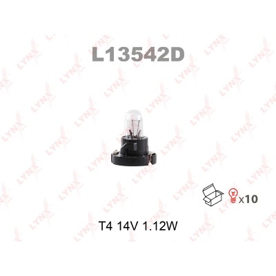 Лампа накаливания панели приборов T4 14V 1.12W LYNXauto L13542D