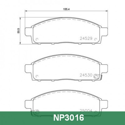 Колодки тормозные дисковые передние Nisshinbo NP3016
