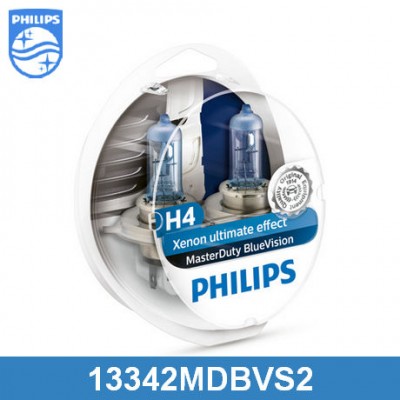 Лампа фары H4 24V 75/70W P43t-38 блистер 2 шт. MasterDuty BlueVision Philips 13342MDBVS2