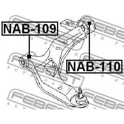 Сайлентблок передний рычага подвески перед прав/лев Febest NAB109