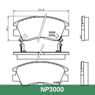 Колодки тормозные дисковые передние Nisshinbo NP3000