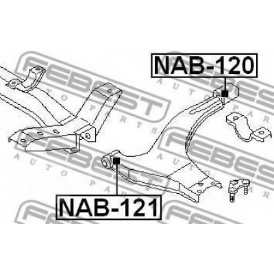 Сайлентблок передний рычага подвески перед прав/лев Febest NAB121