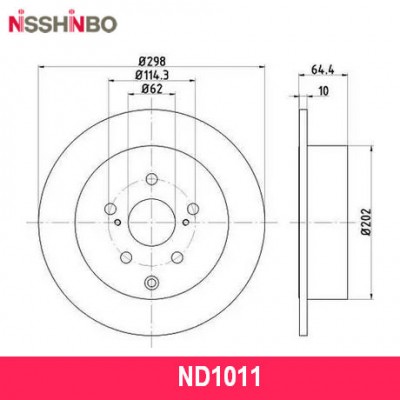 Диск тормозной задний Nisshinbo ND1011