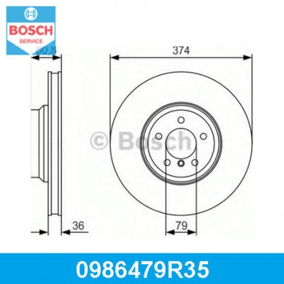 Диск тормозной передний Bosch 0986479R35