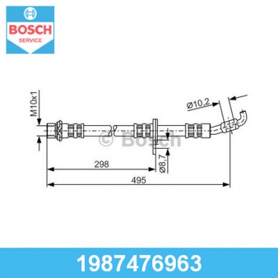 Шланг тормозной перед Bosch 1987476963