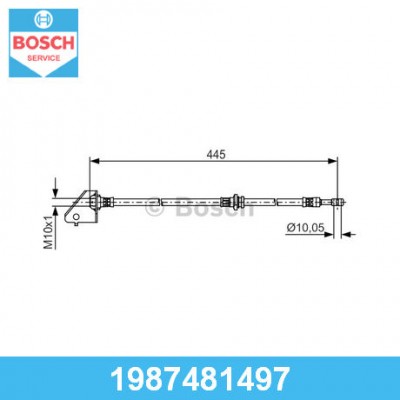 Тормозной шланг перед лев Bosch 1987481497