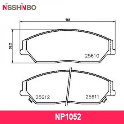 Колодки тормозные дисковые передние Nisshinbo NP1052