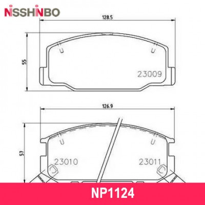 Колодки тормозные дисковые передние Nisshinbo NP1124