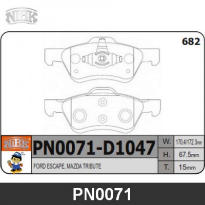 Колодки тормозные дисковые передние NIBK PN0071