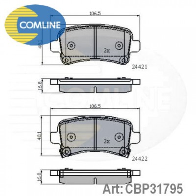 Колодки тормозные дисковые задние Comline CBP31795