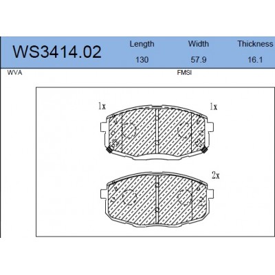 Колодки тормозные дисковые (с отверстиями для пружин) | перед | JEENICE WS341402