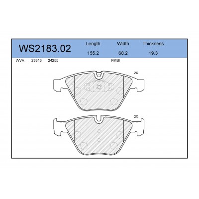 Колодки тормозные дисковые передние JEENICE WS218302