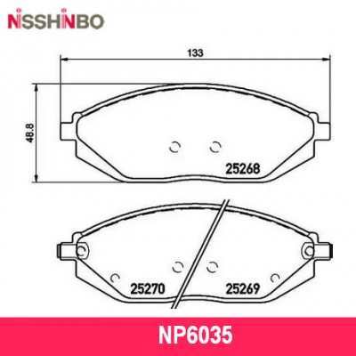 Колодки тормозные дисковые передние Nisshinbo NP6035
