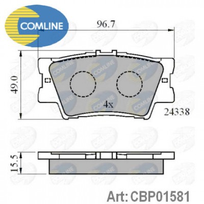 Колодки тормозные дисковые задние Comline CBP01581