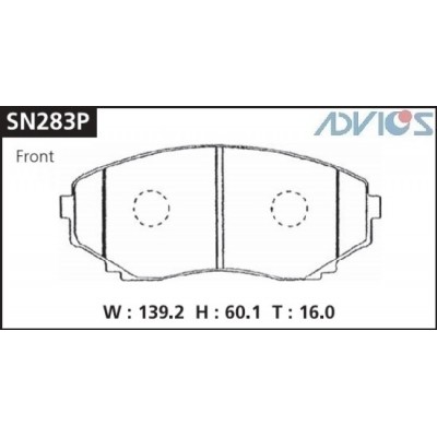 Колодки тормозные дисковые передние ADVICS SN283P