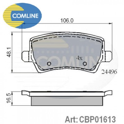 Колодки тормозные дисковые задние Comline CBP01613