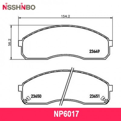 Колодки тормозные дисковые передние Nisshinbo NP6017