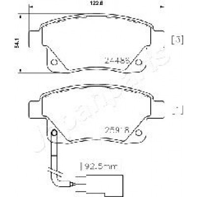 Колодки тормозные дисковые, комплект | зад | Japanparts PP0308AF